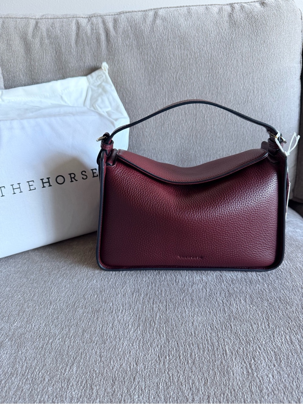 The Horse Clementine Burgundy Leather Top-Handle Bag NWT